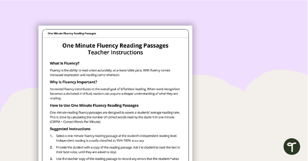 Fluency Reading Passage - Ready, Set, Go! (Year 3) teaching resource