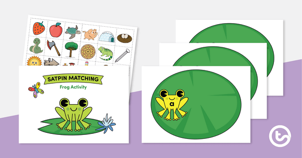 SATPIN Matching Activity - Frog and Lily Pads teaching resource