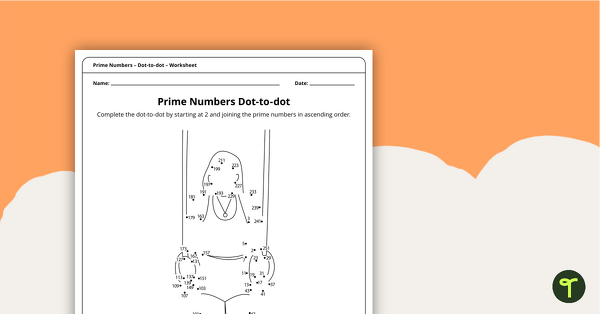 Complex Dot-to-dot – Prime Numbers (Gymnast) – Worksheet teaching resource