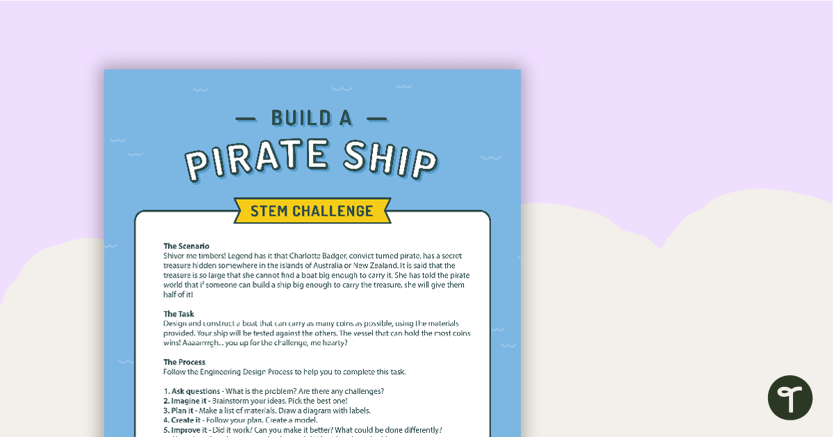 建造海盗船茎挑战的预览图像 - 高年级 - 教学资源