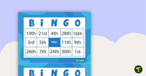 Go to Ordinal Numbers Bingo Cards teaching resource