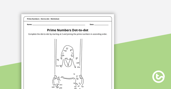Go to Complex Dot-to-dot – Prime Numbers (Gymnast) – Worksheet teaching resource