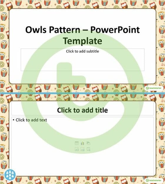 Owls Pattern – PowerPoint Template teaching resource