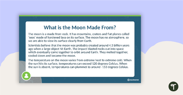 Celestial Bodies - The Moon PowerPoint teaching resource
