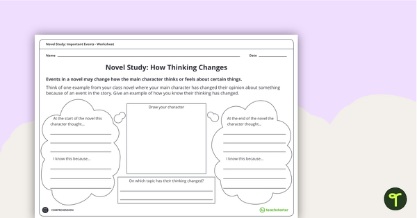 Novel Study - How Thinking Changes Worksheet teaching resource
