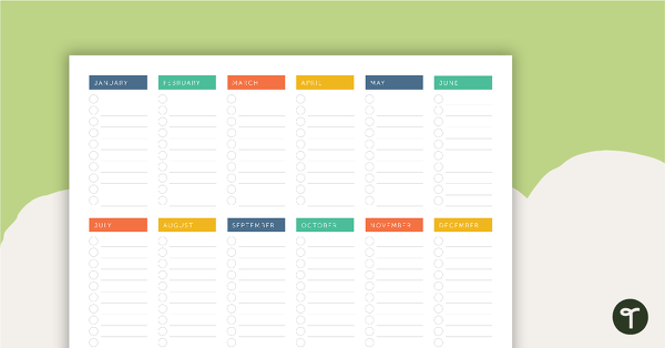 Go to Llama and Cactus Printable Teacher Diary – Key Dates Overview (Landscape) teaching resource