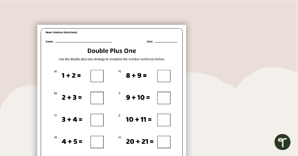 Double Plus One - Worksheet teaching resource