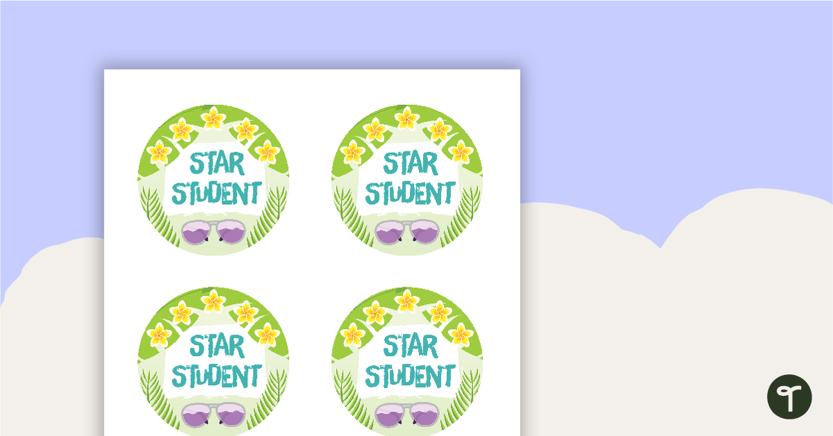 Tropical Paradise - Star Student Badges teaching resource