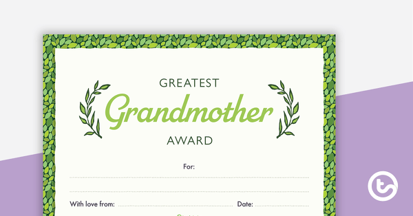 Preview image for Greatest Grandmother Award - teaching resource