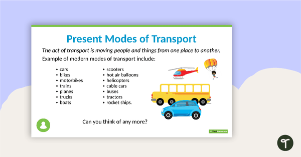 Transport - Past, Present and Future PowerPoint teaching resource