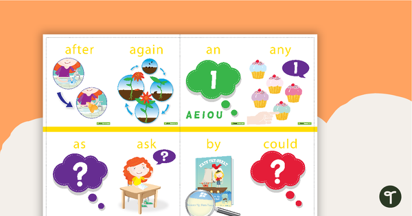 Go to Dolch Sight Word Flashcards with Pictures - Year 1 teaching resource