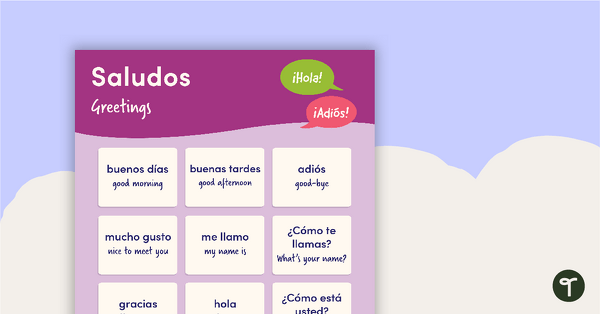 Preview image for Greetings - Spanish Language Poster - teaching resource