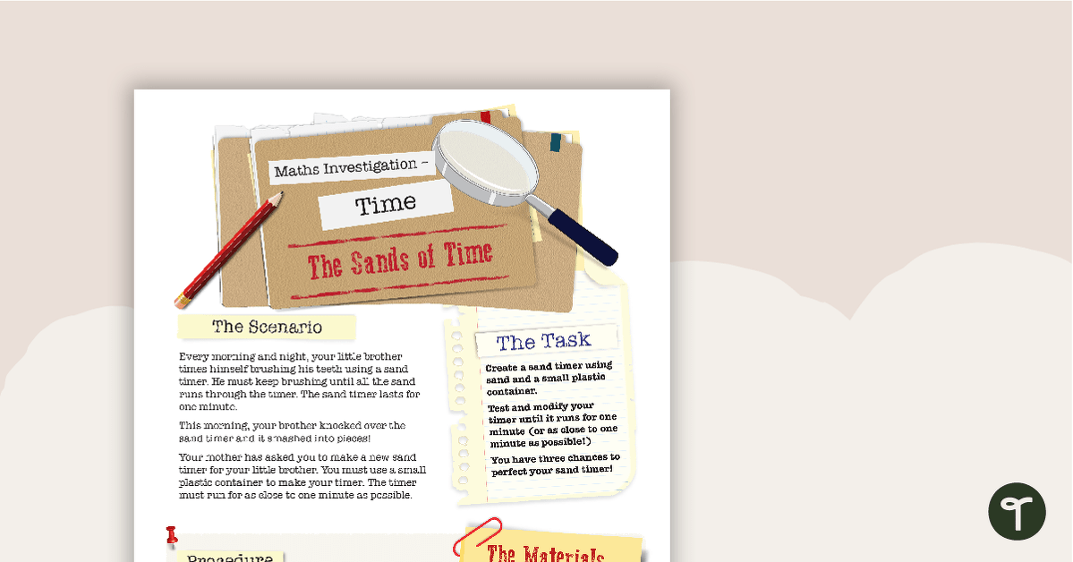 Time Maths Investigation - The Sands of Time teaching resource