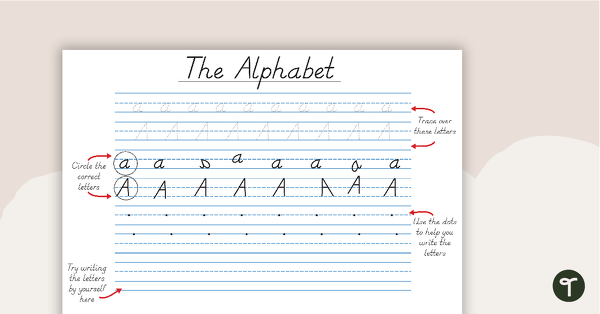 Alphabet Handwriting Sheets - Including Non-Examples teaching resource