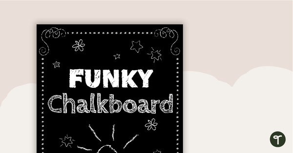 Funky Chalkboard BW - Title Poster teaching resource