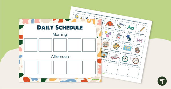 Visual Daily Schedule for At-Home Learning teaching resource