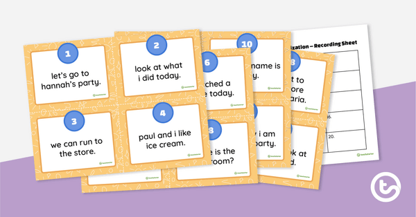 Preview image for Capitalization Scoot Activity - teaching resource