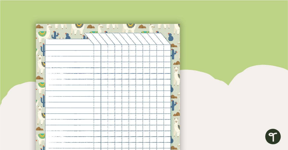 Llama and Cactus Printable Teacher Diary – Assessment Tracker teaching resource