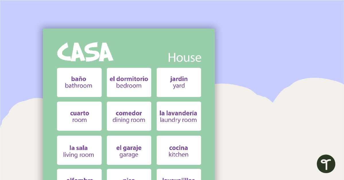 House - Spanish Language Poster teaching resource