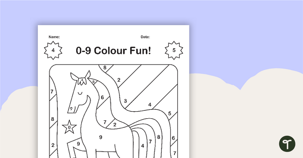Colour by Number - Numbers 0-9 teaching resource