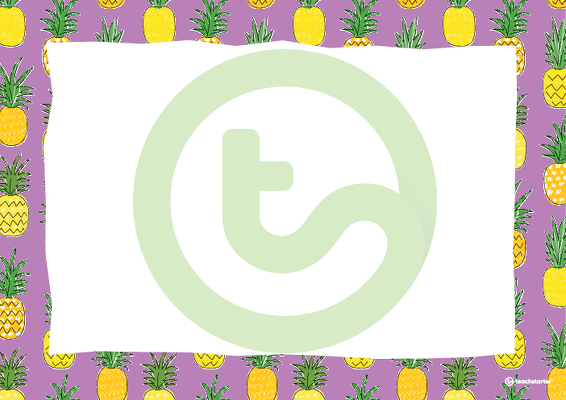 Pineapples - Landscape Page Border teaching resource