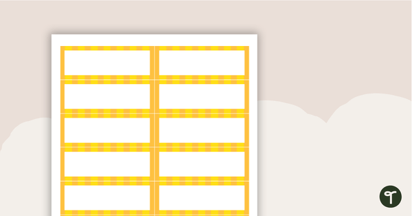 Desk Name Tags - Yellow Stripes teaching resource