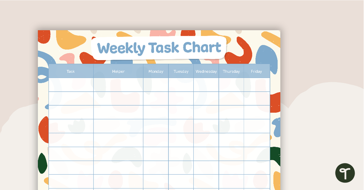 Abstract Pattern – Weekly Task Chart teaching resource