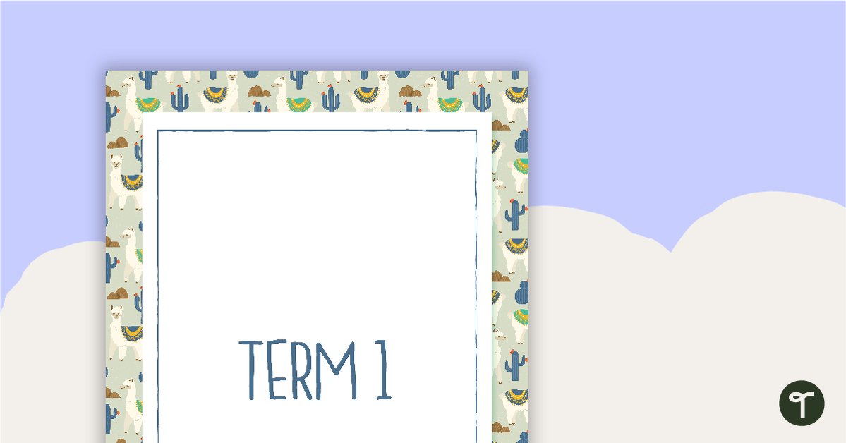 Llama and Cactus Printable Teacher Diary – Term Dividers teaching resource