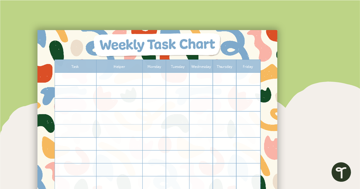 Abstract Pattern – Weekly Task Chart teaching resource