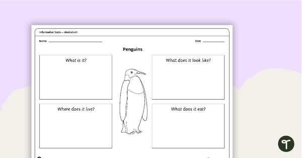 Go to Informative Text Structure - Sorting Activity (Penguins) teaching resource