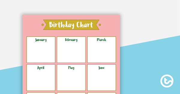 Preview image for Lush Leaves Pink - Happy Birthday Chart - teaching resource