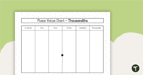Go to Place Value Chart - Thousandths Place teaching resource