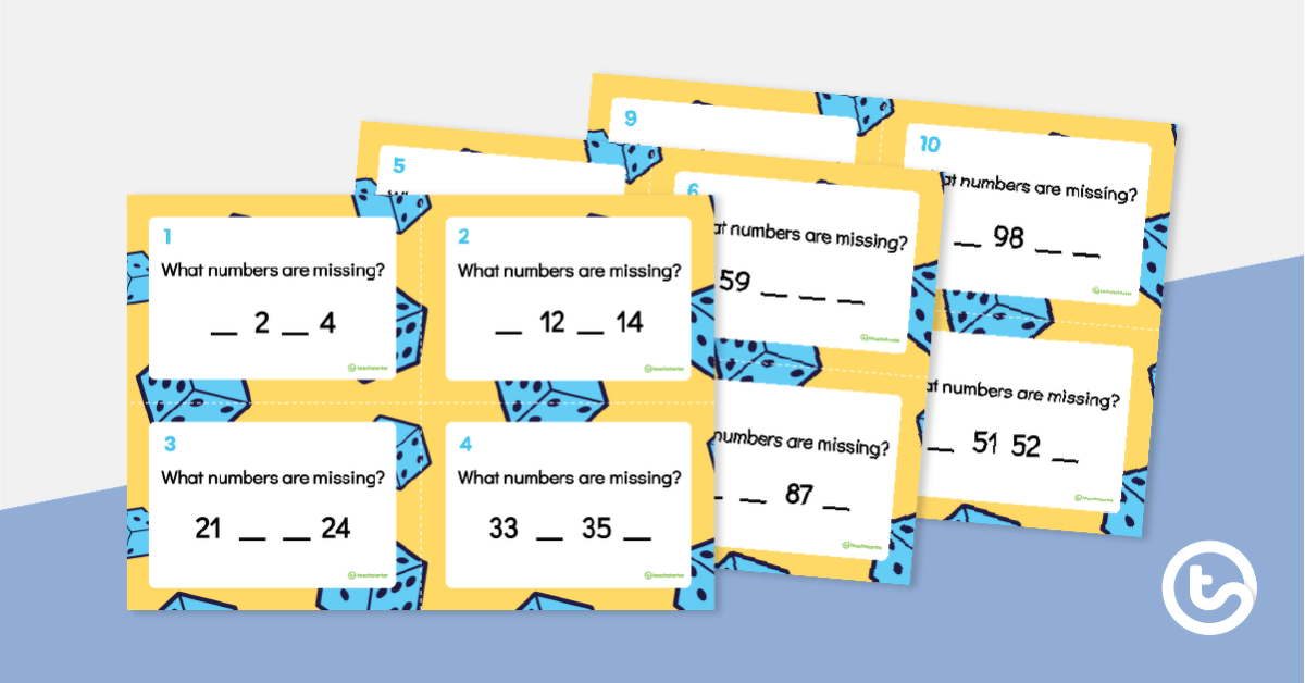 Missing Numbers in a Sequence – Task Cards teaching resource