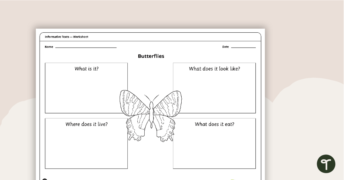 Informative Text Structure - Sorting Activity (Butterflies) teaching resource
