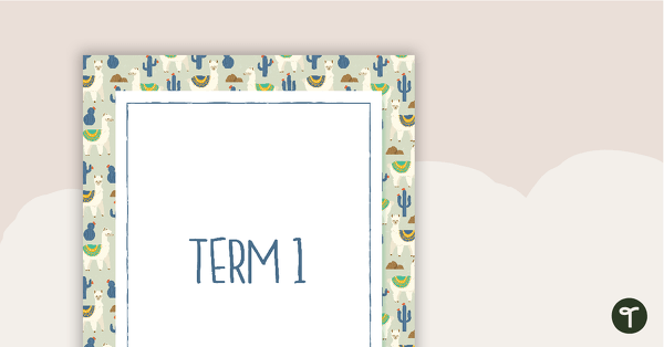 Llama and Cactus Printable Teacher Planner – Term Dividers teaching resource