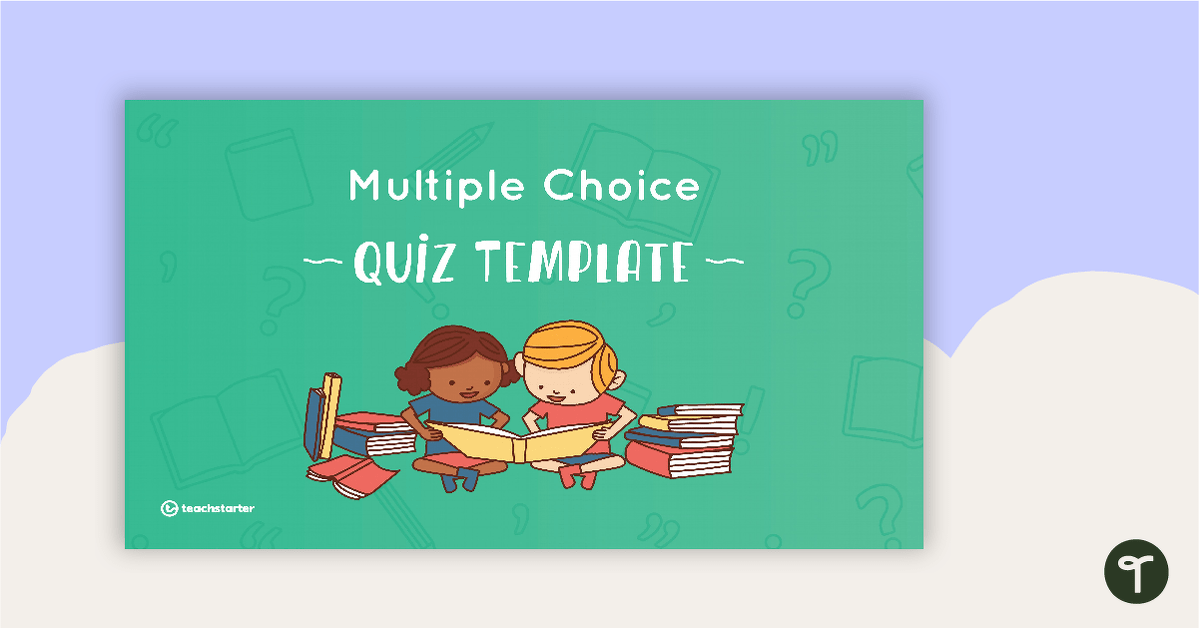 Multiple Choice Literacy Quiz PowerPoint - Template teaching resource