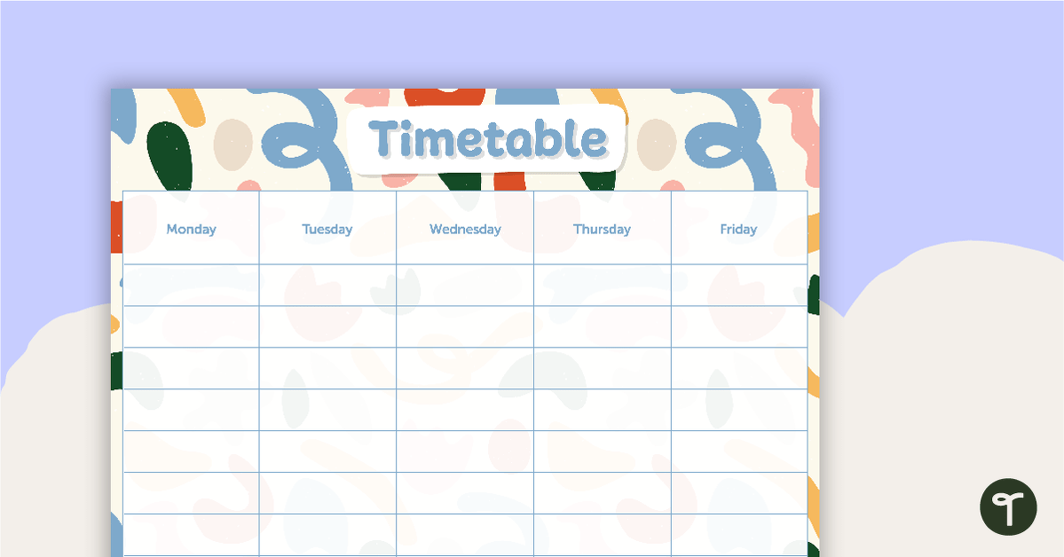 Abstract Pattern – Weekly Timetable teaching resource