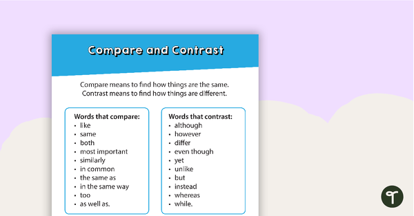 Compare and Contrast Poster teaching resource