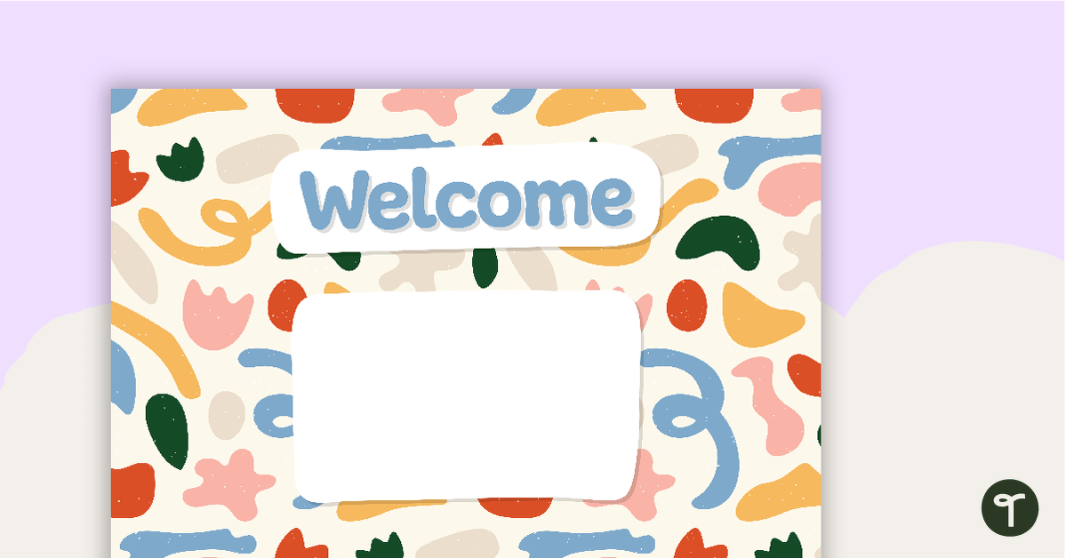 上一页iew image for Abstract Pattern – Welcome Sign and Name Tags - teaching resource
