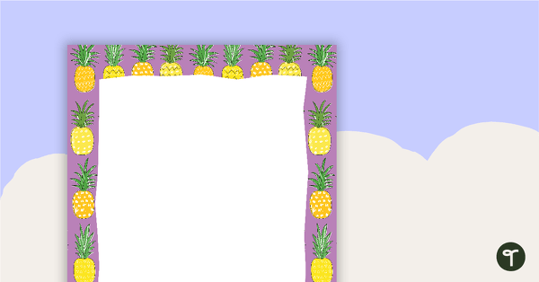 Go to Pineapples - Portrait Page Border teaching resource
