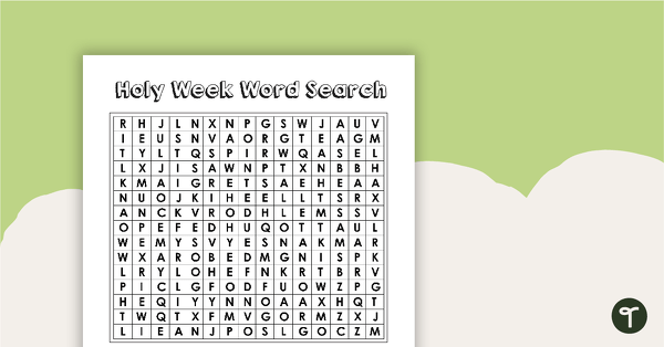 Holy Week Word Search teaching resource