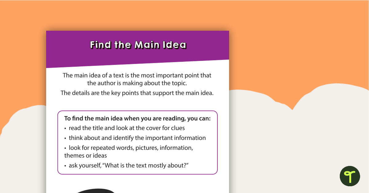 Find the Main Idea Poster teaching resource