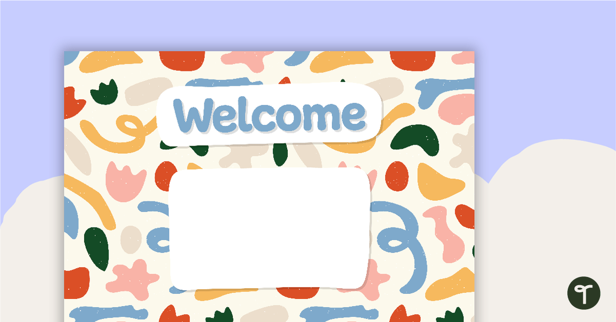 Abstract Pattern – Welcome Sign and Name Tags teaching resource