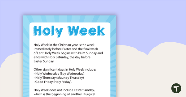 Go to Holy Week Posters teaching resource