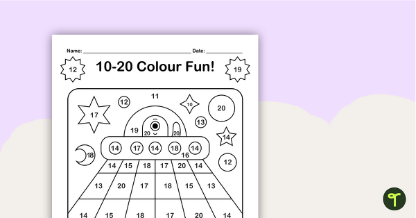 Go to Colour By Number - Numbers 10-20 teaching resource
