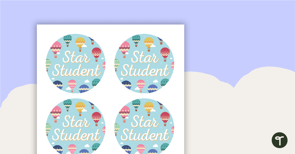 Preview image for Hot Air Balloons - Star Student Badges - teaching resource