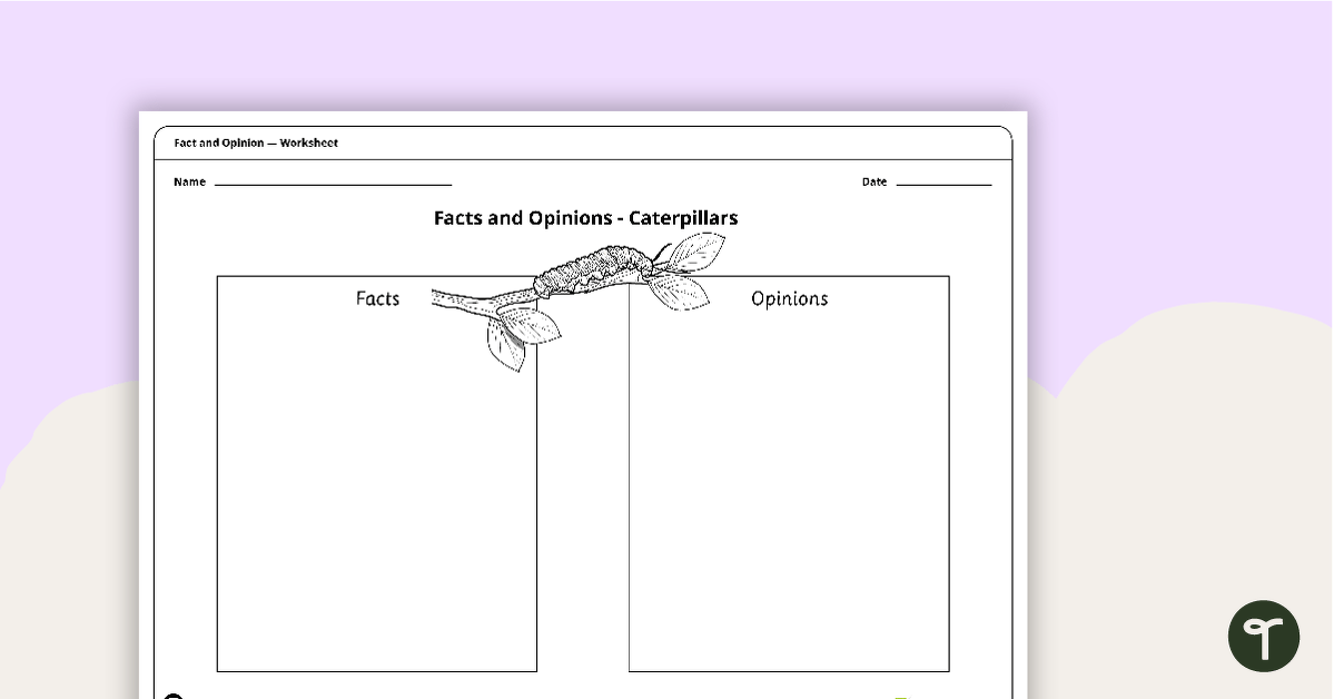 Facts and Opinions - Caterpillars teaching resource