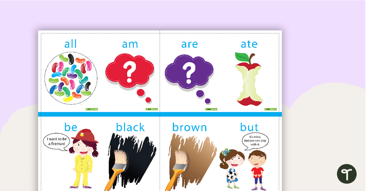 Dolch Sight Word Flashcards with Pictures - Primer teaching resource