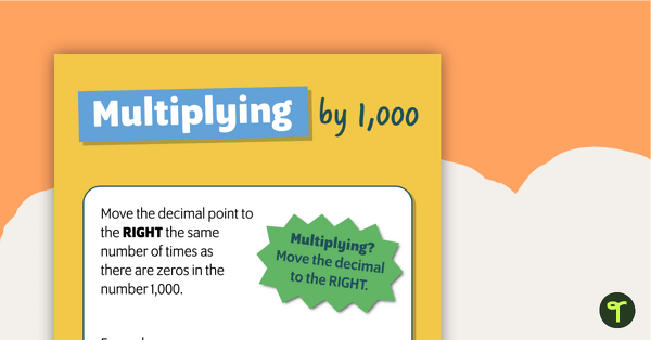 Preview image for Multiplying and Dividing By 1,000 Poster - teaching resource
