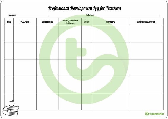 Professional Development Log for Teachers teaching resource